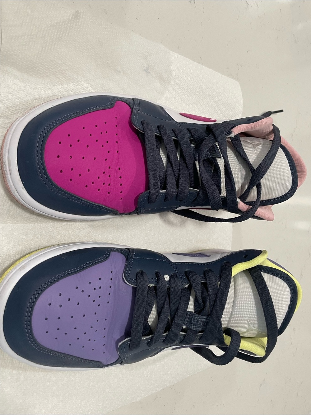 Nike Air Jordan Women's Multicolor Low-Top Sneakers — Pink, Purple, Navy